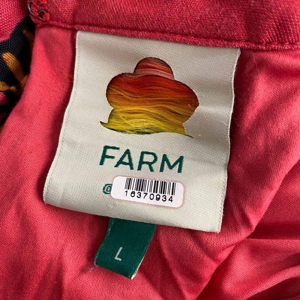 Farm Rio Living Bloom Maxi Dress Long Sleeve Red Jersey Size Large - Picture 8 of 11